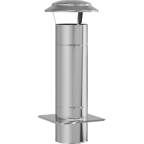 Extensión de Chimenea Plateado 25 x 25 x 65 cm Acero inoxidable vidaXL