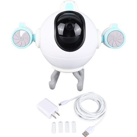Caméra de surveillance intérieure sans fil WiFi 1080p, caméra intelligente cartoon pour maison, prise US 100‑240V, moniteur de sécurité. (1/5)
