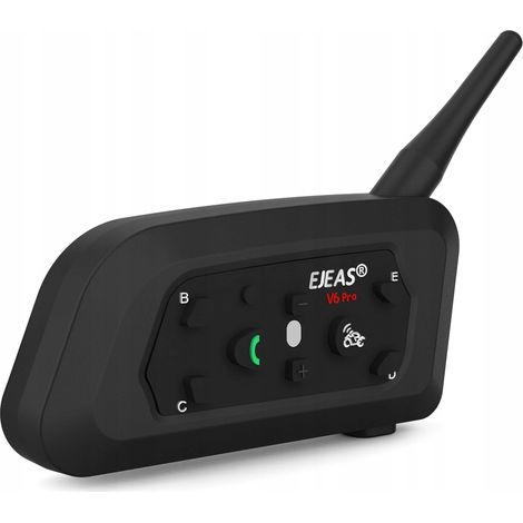 ejeas V6 Pro+ Intercomunicador para motocicleta para 6 personas FM, Bluetooth, IP67 Qualcomm (1/5)