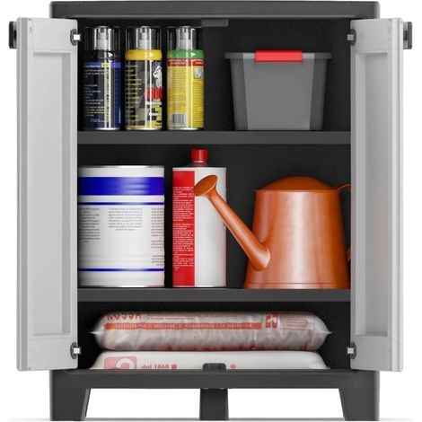 Dmora Außenschrank Viddalba 80x44x100h cm Grau, 2 Regale