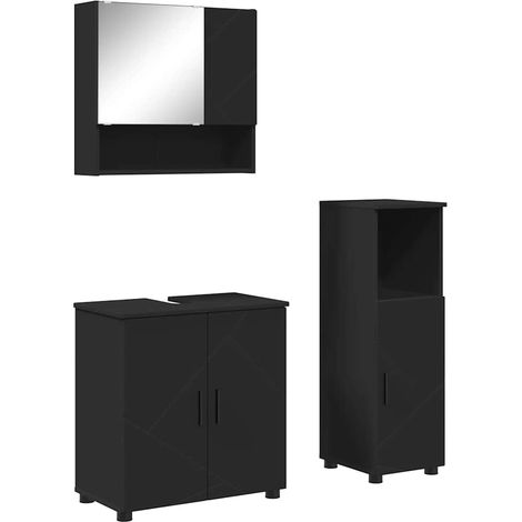 Juego de muebles de baño 3 uds. Negro 61 x 35 x 64 cm vidaXL (1/5)