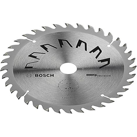 1x Lame de Scie Circulaire Precison (pour Bois, Ø 160 x 2.5/1.5 x 20/16 mm, 36 Dents, ATB, avec 1x Bague de Réduction 16 mm, Accessoire Scie Circulaire) (1/3)