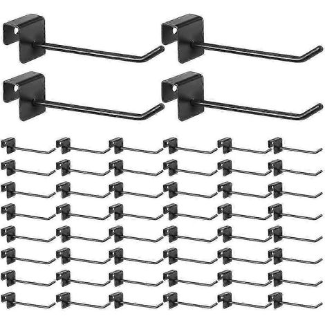 Crochets métalliques noirs de 10 cm compatibles avec les panneaux muraux en maille - Lot de 48 (1/5)