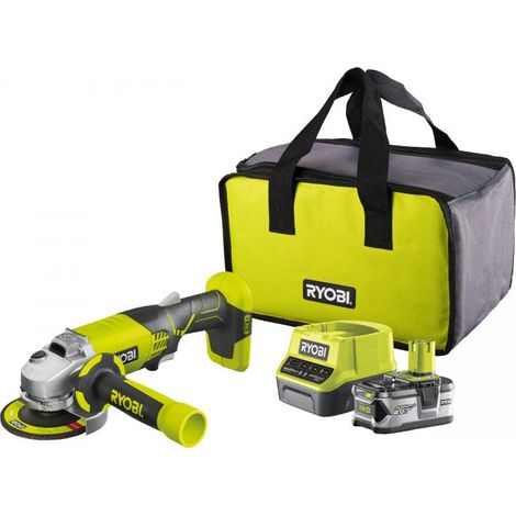 Smerigliatrice angolare a batteria frullino R18AG 140S Ryobi diametro 115 batteria 18v 4,0ah (1/5)