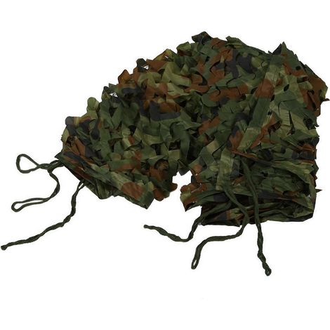 Lot de 2 filets de camouflage forêt 1 m x 2 m 39 x 78 pouces pour la chasse, le tir, le camping et l'usage militaire. (1/5)