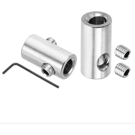 Clip para cable con orificio de 5 mm, 5 unidades, con llave hexagonal, color plata. (1/5)
