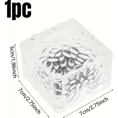 Lampes Solaires d’Allée Effet Cube Roche de Glace – LED avec Capteur de Lumière pour Jardin et Décorations Festives (1/5)