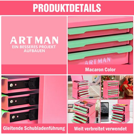 Organisateur de bureau à 5 tiroirs, rangement pour surface de travail, articles de bureau et cosmétiques, 5 niveaux, plastique (1/5)