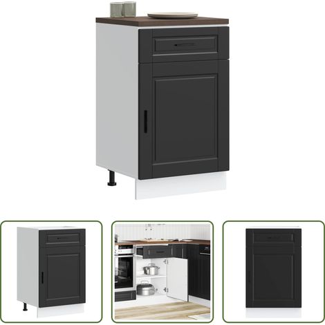 Holzwerkstoff - Küchenunterschrank Porto Schwarz Holzwerkstoff (1/5)