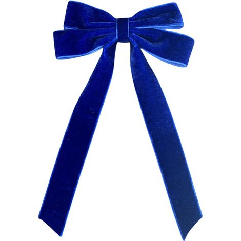 Nœud En Velours - Pour Décoration Arbre De Noël Guirlande Couronne - 11,4 x 4,8 Pouces - Largeur Ruban 2,5 cm - Bleu Foncé - Lot De 2 (1/5)
