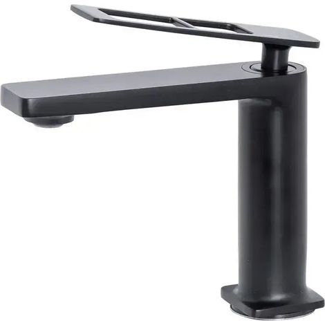 Robinet de Lavabo Monocommande Laiton Sanitaire Noir (1/2)