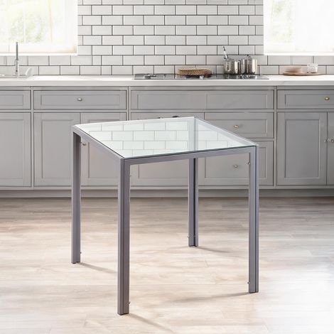 Table de salle à manger cinzento 75 x 75 x 75 cm (1/5)