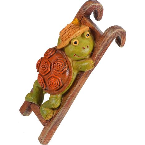 Statue de tortue en résine Healifty, adorable, pour la décoration jardin et pots fleurs (1/5)