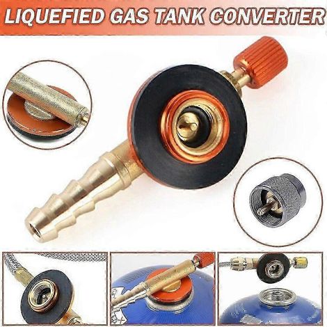 Adaptateur de vanne pour réchaud à gaz de camping, tuyau de régulation, réservoir de propane pour recharge de gaz propane (1/5)