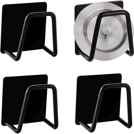 Porte Éponge en Acier Inoxydable,4 Pièces Auto-Adhésif Support Eponge Evier Crochet de Suspension Mural Autocollant sans Poinçonnage pour Évier Crochet adhésif Rangement de la Cuisine la (1/5)