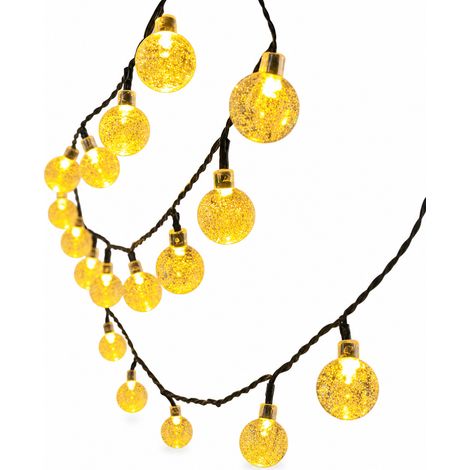 Guirlande LED Grandes Boules Bulles, Blanc Chaud, 20 LED, Étanche, USB/Piles avec Télécommande, Extérieur (1/5)