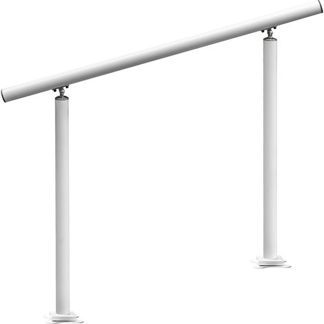 Mophorn Handlauf für Außentreppen, 1,22 m, 86,4 cm, verstellbar 0–60 Grad, weißes Aluminiumgeländer für den Garten