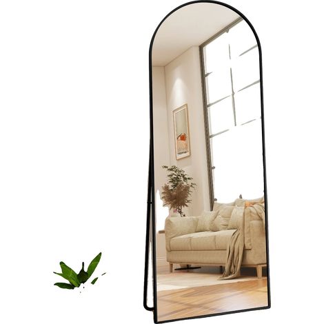 Miroir Plein Long, Autonome ou Murale, Design Moderne, noir (1/2)
