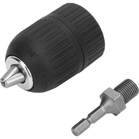 13-mm-Schnellspannbohrfutter 1/2-20UNF, Kunststoffkoffer, 1/4"-Sechskantschaft, 1 Stück (1/5)