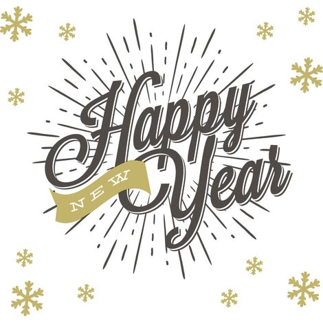 Duni Servietten Happy New Year Silvester weiß/gold 33 x 33 cm - 20er Pack