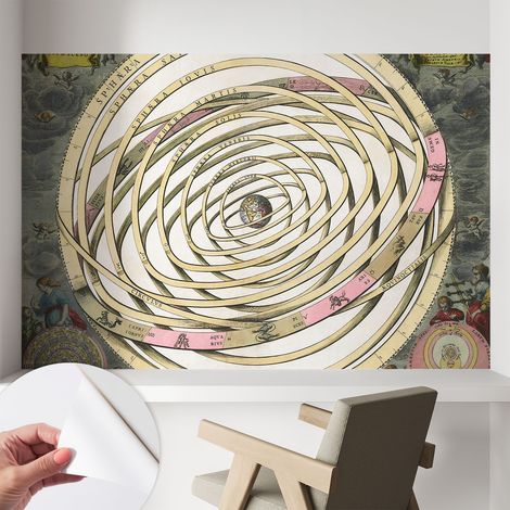 Papier peint autocollant avec imprimé pour décoration intérieure pour rénovation a motif Spirale cosmique 104x70 cm (1/5)