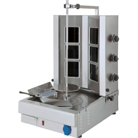Gril à kebab Vitrocéramique avec 3 zones de chauffage, moteur inférieur, charge max. 20-35 kg 480x630x920 mm - VIRTUS