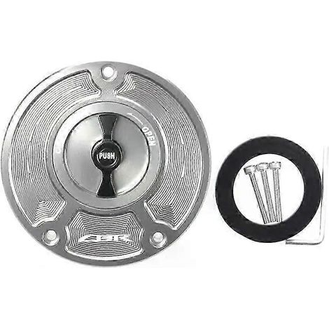 CNC-gefräster, schlüsselloser Tankdeckel aus Aluminium für Honda CBR 600 F4 F3 F2 (1991–2008) – Motorradzubehör – Silbernes und schwarzes Logo (1/5)