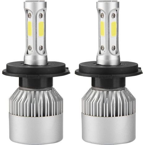 H4 Scheinwerferlampe, 8000LM 36W Auto-Frontscheinwerferlampen, 9V-32V Abblend-/Fernlicht, Xenonweiß 6000K, 2 Lampen.