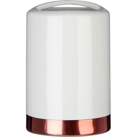 Premier Housewares Toothbrush Holder White And Copper Electric Toothbrush Holder Durable Bathroom Accessories For Small Bathroom Practical Toothbrush Holders w7 x d7 x h14cm (1/4)