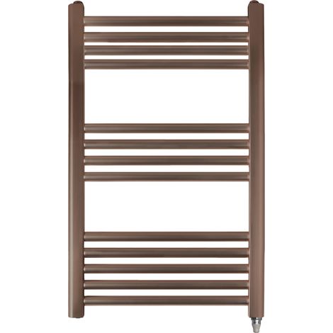 JTP Vos Electric Towel Rail with Standard Heating Element 800mm H x 500mm W - Brushed Bronze (1/2)