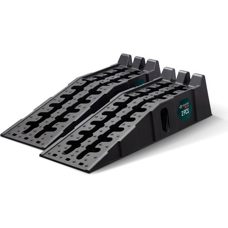 VOUNOT® 2er Set Auffahrrampe PKW bis 5T PP 91x30.5x22cm Schwarz