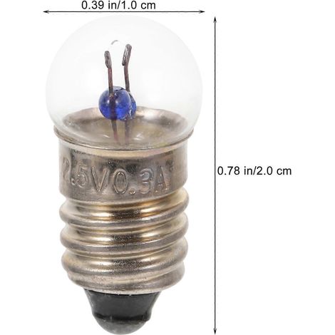 Lot de 10 ampoules E10 pour lampe torche petites ampoules électriques à perle 25 V 03 A pour expériences de physique étudiantes. (1/3)