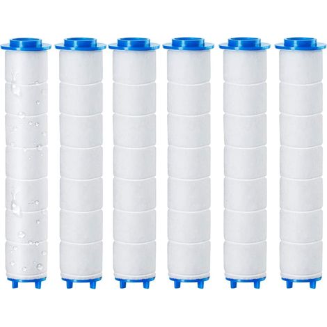 6 pièces 10,5 x 2 cm Filtre Remplaçable, Filtre douchette pour pommeau de douche amovible, L'osmose Inverse, Chlore et le Fluorure et La Filtration Des Particules (10,5 x 2 cm) (1/5)
