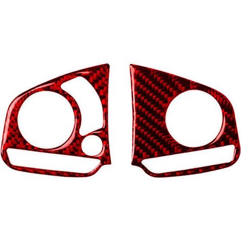 Cache-boutons et interrupteurs de volant, autocollant décoratif en ABS rouge imitation fibre de carbone pour BMW 10e génération (2016-2019) (1/4)