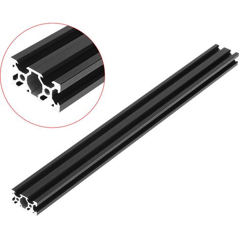 Profilé Aluminium 2040 Rainure en V 600mm Rail Linéaire Noir Anodisé Norme Européenne Glissière