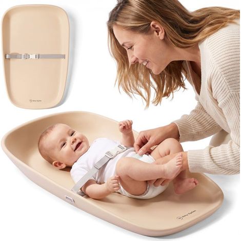 Matelas à langer souple beige - Moby System - Modèle BABY NEST - Mousse EVA - Imperméable - Antidérapant (1/5)