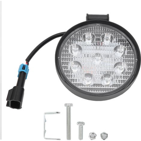 Lampe de travail ronde pour voiture, 27 W, 9 LED, étanche IP67, universelle (1/5)