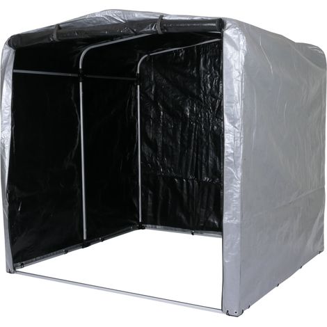 Garage per biciclette HHG-450, garage tagliaerba tenda, alluminio protezione UV impermeabile 201x201x201cm, silver
