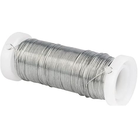 Metal Wire, 0.3 mm, 50 m, Jewellery Wire, Iron, (Silver) (1/3)