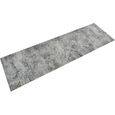 Alfombrilla de cocina lavable de terciopelo con estampado de hormigón 180 x 60 cm antideslizante elegante interior de poliamida gris 020046063 (1/5)
