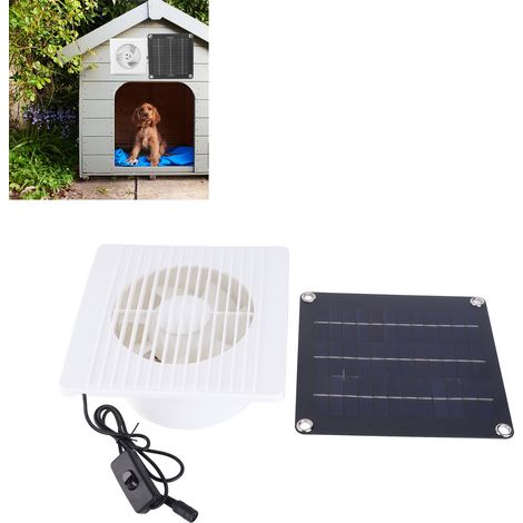 Ventilateur d'Extraction Solaire 10W Panneau 12V Ventilateur 6 Pouces pour Jardin et Abri d'Animaux Frais Air (1/5)