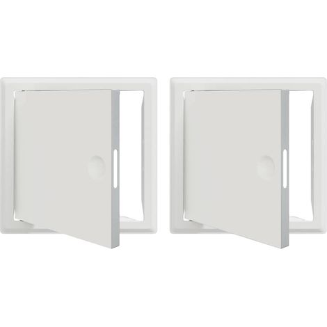 Panneau d'Accès 2 pcs Blanc 23 x 23 x 3 cm Acier
