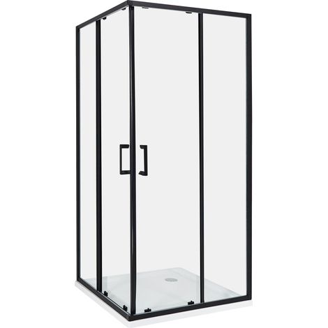 Box Doccia Vetro Temperato Telaio Alluminio Doppia Porta 80 x 80 x 185 cm Tela