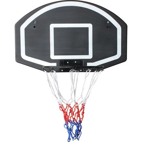 AMXCNOY Door Wall-Mounted Indoor/Outdoor Use Basketball Game, Wall-Mounted Basketball Hoop, 72.4CM x 45.72CM Large Backboard, PE Shatter-Proof Backboard, Black (1/5)