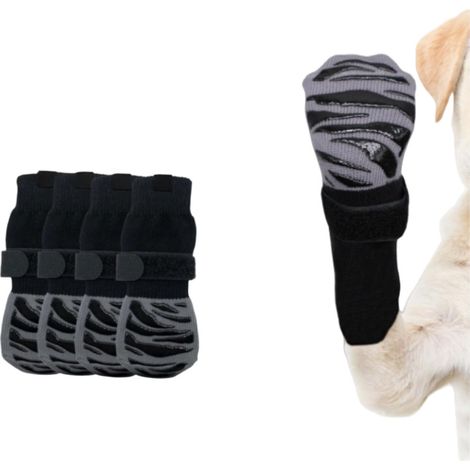 Pack de 4 chaussettes antidérapantes imperméables pour chat et chien (1/4)