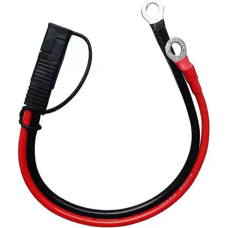 Batterieladekabel SAE auf O-Ringkabelschuh-Stecker, 10 AWG, 30 cm, Schnellkupplung, SAE-Kabel für Motorräder und Autos