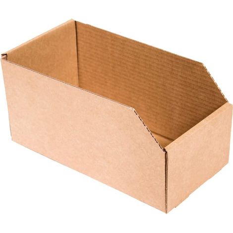 Lot de 10 boîtes de rangement en carton ouvertes avec plateau de rangement 20 x 20 x 15 cm (1/2)