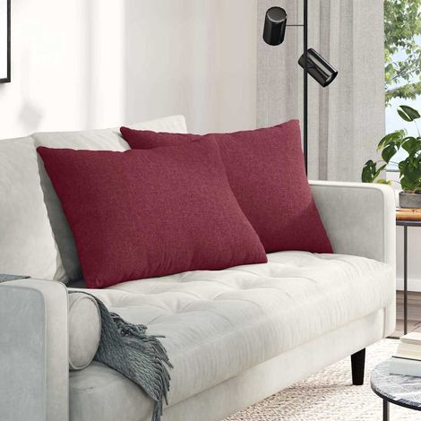 Sofakissen 2 pcs Weinrot 70 x 50 cm Stoff (1/5)