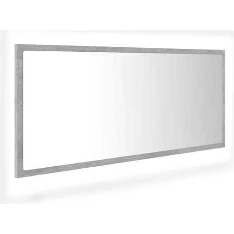 Espejo de baño LED 100 x 8,5 x 37 cm acrílico gris 020006989