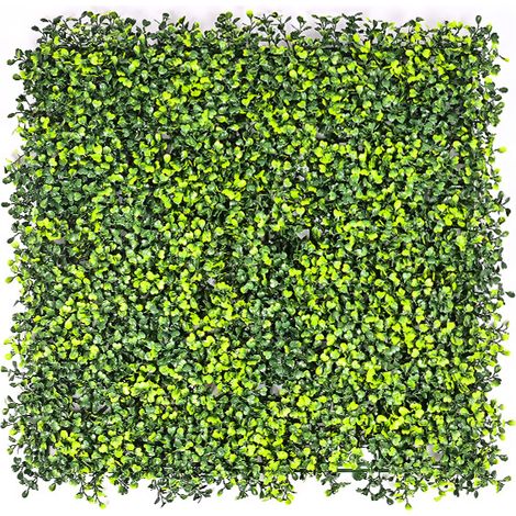 Setos artificiales para pared (paquete de 4), pantallas de privacidad para jardín, fondo de pared de césped artificial, protección UV, 50 cm x 50 cm (1/5)